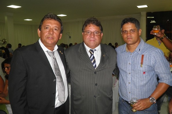 Careca, Daí e Braga, durante coquetel de posse da Diretoria da CDL