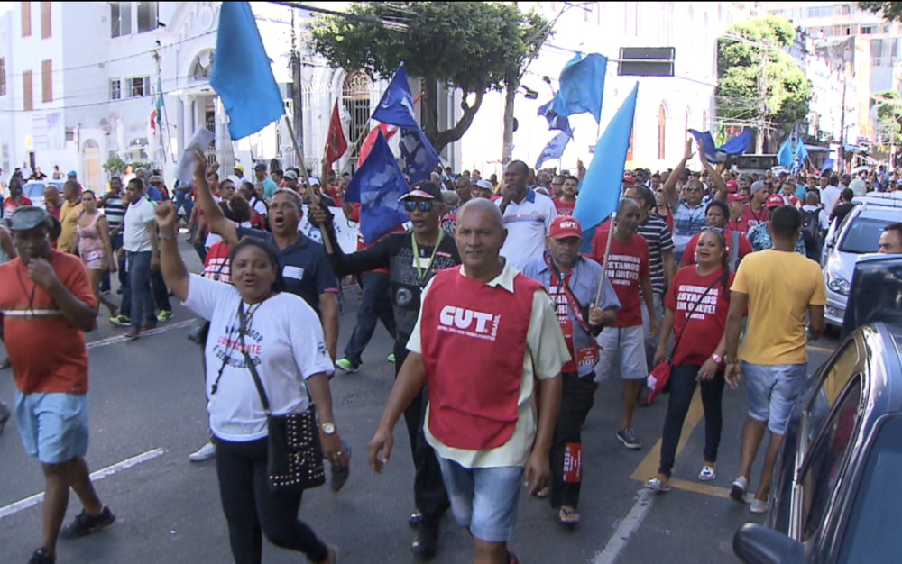 Vigilantes estavam em greve desde o dia 24 de maio. (Foto: Reprodução/TV Bahia)