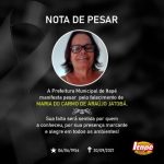 ITAPÉ: PREFEITURA MANIFESTA PESAR POR FALECIMENTO DE SERVIDORA EM ACIDENTE