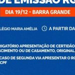 PREFEITURA DE MARAÚ LEVA SERVIÇO DE EMISSÃO DE RG AO DISTRITO DE BARRA GRANDE DIA 19, NA ESCOLA MARIA AMÉLIA