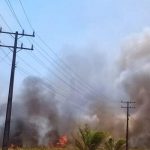 MARAÚ:  INCÊNDIO PRÓXIMO A SUBESTAÇÃO DA COELBA NA BR-030 DEIXA BARRA GRANDE E TAIPU DE FORA SEM ENERGIA