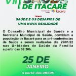 ITACARÉ REALIZARÁ PRÉ-CONFERÊNCIAS MUNICIPAIS DE SAÚDE, NESTA TERÇA-FEIRA